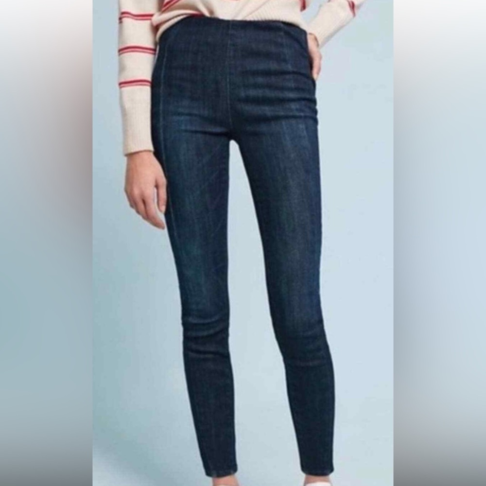 Anthropologie Pilcro High Rise Denim Leggings - Dark Blue - Size 27